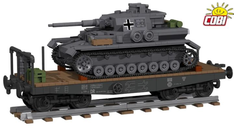 Visuel 3D final du set 6284 German Railway Schwerer Platformwagen