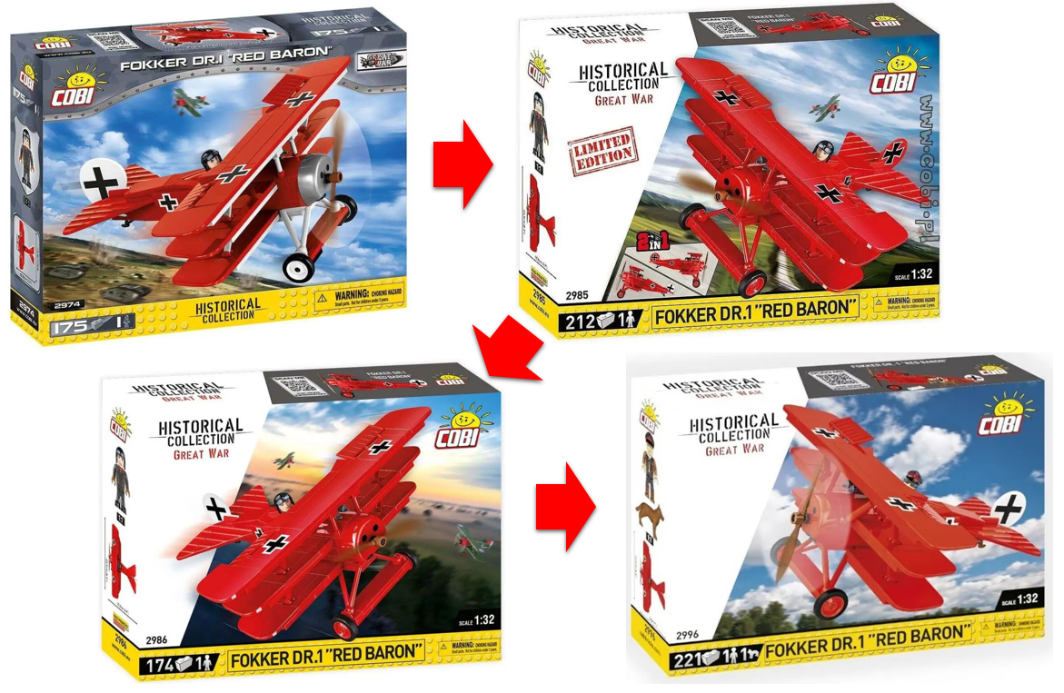 Encore une réédition Cobi du Fokker DR1 avec le célèbre « Baron rouge » (Manfred Von Richthofen)